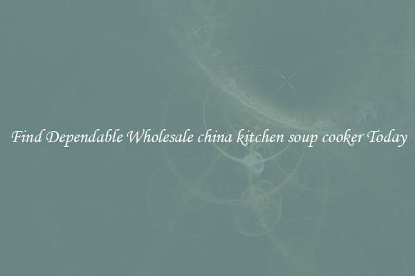 Find Dependable Wholesale china kitchen soup cooker Today