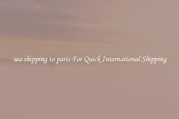 sea shipping to paris For Quick International Shipping