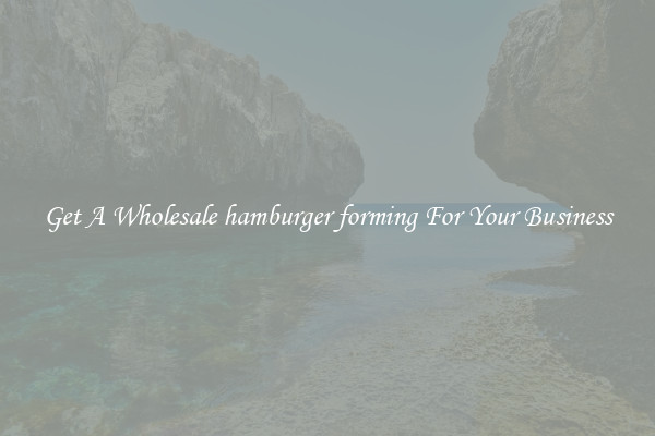 Get A Wholesale hamburger forming For Your Business