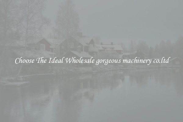 Choose The Ideal Wholesale gorgeous machinery co.ltd