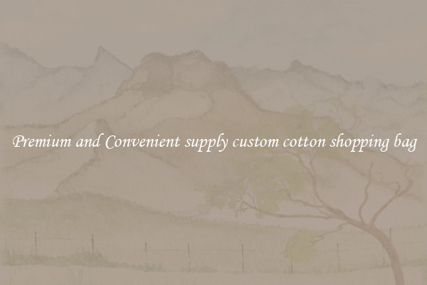 Premium and Convenient supply custom cotton shopping bag