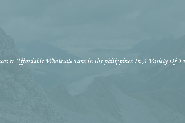 Discover Affordable Wholesale vans in the philippines In A Variety Of Forms