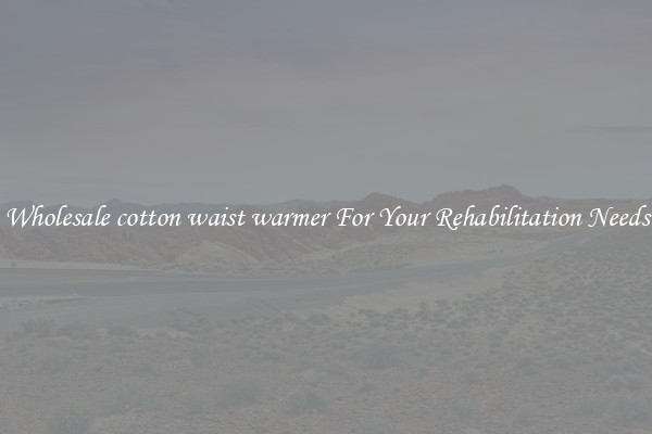 Wholesale cotton waist warmer For Your Rehabilitation Needs