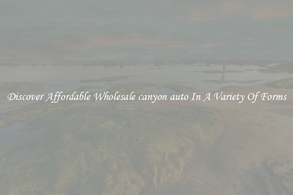 Discover Affordable Wholesale canyon auto In A Variety Of Forms